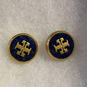 Tory Burch Earrings (Gold/Navy Blue)